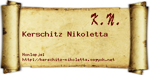 Kerschitz Nikoletta névjegykártya